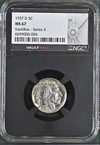 1937-D Buffalo Nickel NGC MS67 Vaultbox BX13-9 - Picture 1 of 2