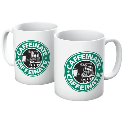 THE GUNS OF BRIXTON Caffeinate Dalek Parody Funny Dr Who Sci Fi Tea Coffee Mug Cup In Various Colous