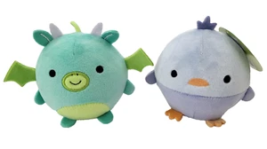 LOTE de 2 juguetes de peluche de espuma perfumada de pájaro y dragón Anko Squishy Plush Kmart 4" - Imagen 1 de 3