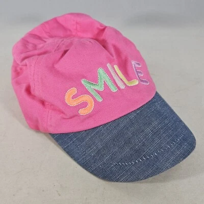 Wonder Nation Girl Pink Smile Hat Kid's One Size Bow In Back Baseball Cap  - Image 1 of 4