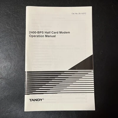 manual Tandy 2400-BPS Half Card Modem Operation instructions VTG Radio Shack M1 - Image 1 of 2
