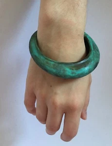 Robert Lee Morris  Bubble Bangle Bracelet, Green Patina EC - Picture 1 of 7