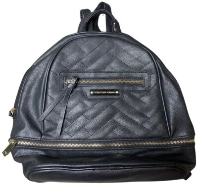 Christian Siriano Cartera Bolso Mochila Mujer Negro Imitación Cuero Compartimentos Foto 1 de 4