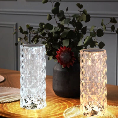 Lampada da Tavolo Luci Decorative LED di Cristallo Touch Dimmer Batteria 2er Set - Immagine 1 di 4