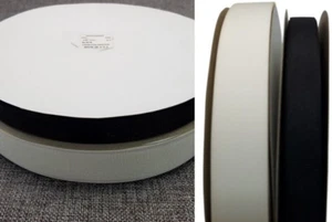 2 New Rolls Grosgrain Ribbon 250 Yards Each Black-3/4" & Off White-1" Old Stock - Picture 1 of 11