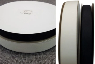 2 New Rolls Grosgrain Ribbon 250 Yards Each Black-3/4" & Off White-1" Old Stock - Image 1 of 4