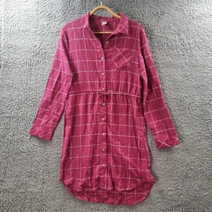 Anko Girls Shirt Dress Size 16 Red White Check Long Sleeve Collared Drawsting - Picture 1 of 14