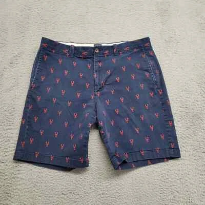 J. Crew Shorts Mens 34 Blue Lobsters All Over Print 9" Inseam Beach Casual Flat Foto 1 de 4