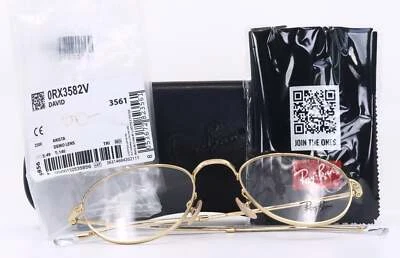 Ray-Ban RB 3582V DAVID 2500 Oro Redondo Unisex Borde Completo Anteojos 49-20-140 Foto 1 de 4
