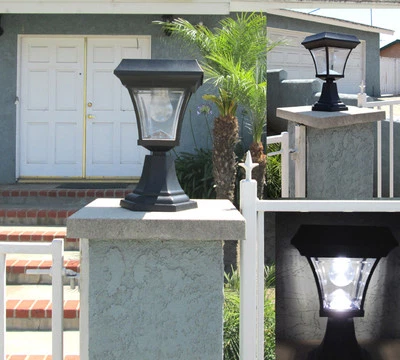 6-pk Solar Fence Gate Post Light With 4 LEDs For Wood Mason Stone Brick Concrete - Image 1 of 3