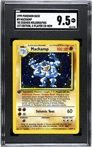 1999 Pokemon Base set 8/102 Machamp 00 Cosmos Holographic SGC 9.5 MT + PSA 10 - Picture 1 of 2