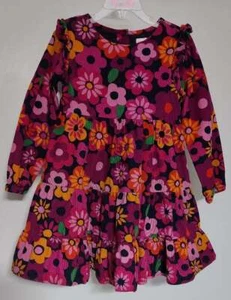 Girl's Sz 4 Gymboree Purple Daisy Floral Corduroy Dress Long Sleeve Fall Winter - Picture 1 of 4