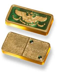 Azulejo de dominó único chapado en oro de 24 k original Franklin Mint House of Fabergé 2-0 - Imagen 1 de 1