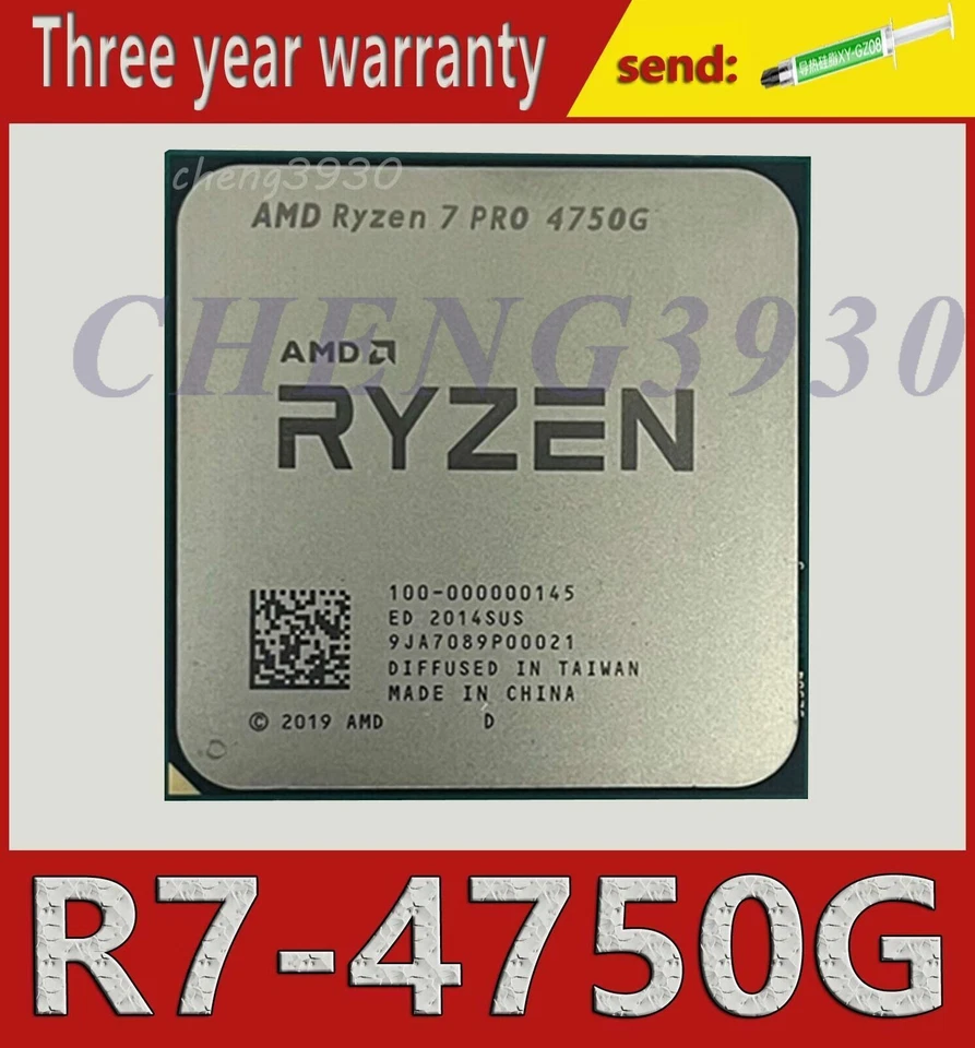 AMD Ryzen 7 PRO 4750G AM4 Desktop 3.6GHz 8-core R7 4750G- CPU processor - Image 1 of 1
