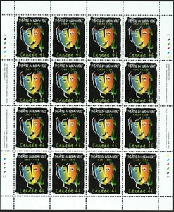 Canada sc#1769 Le Théatre du Rideau Vert, Pane of 16, Mint-NH - Foto 1 di 2