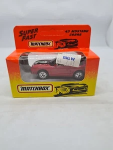 New And Sealed VINTAGE MATCHBOX Superfast #43 Ford MUSTANG COBRA RED CAR DIECAST - Picture 1 of 7
