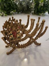 Judaica Vintage Weinberg Made In Israel Brass Letter Napkin Holder