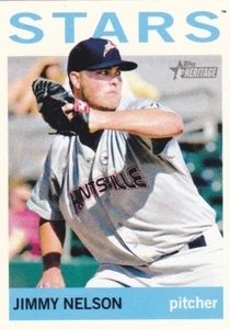 JIMMY NELSON STARS 2013 TOPPS HERITAGE MINOR LEAGUE BLACK BACK CARD #55 BREWERS - Picture 1 of 2