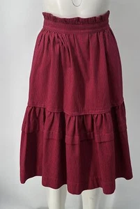 Kenzo ALTERED Pink/Black Striped Cotton Tiered Knee-Length Skirt sz 38 - Picture 1 of 5