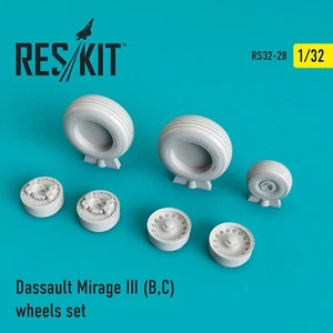 ResKit RS32-0028 Scale 1:32 Mirage III BC wheels set for plastic scale model kit - Picture 1 of 24