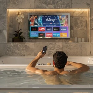 4k Mirror TV 4k HD Waterproof Bathroom 32IN Mirror TV WIFI HDMI - Picture 1 of 12