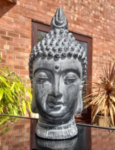 Large Stone Effect Buddha Head Home And Garden Decor For Instant Serenity. - Picture 1 of 9