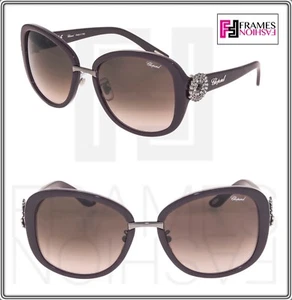 CHOPARD THE PALME VERDE Burgundy Purple SCH186S Oversized Sunglasses 186 Women - Picture 1 of 5