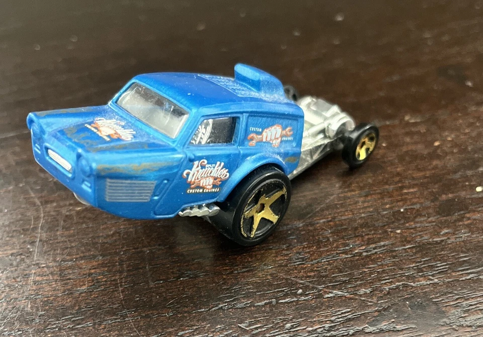 Hot Wheels Super Chromes Poppa Wheelie BDC90 Toy Car 8/10 Blue Chrome 2016 Car - Image 1 of 1