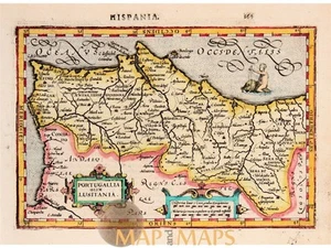 Portugal Antique Map – Portugallia Lusitania Mercator 1634 - Picture 1 of 3