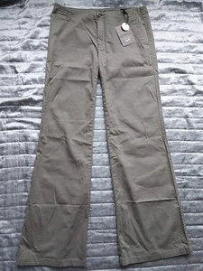 BNWT GAS KHAKI GREEN WIDE LEG FLARE LONG STRETCH cargo TROUSERS SIZE 14 16 - Picture 1 of 6