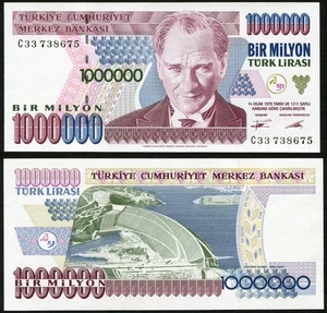 Turkey 1000000 lira 1995 Ataturk & Sanliurfa Dam P209a Gold Security Element UNC - Picture 1 of 9