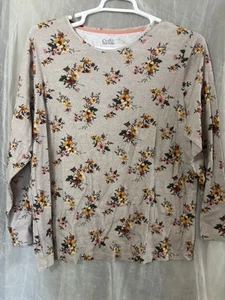 Croft and barrow classic T size 2X Bunches Of Leaves Red And Yellow Flowers - Picture 1 of 2