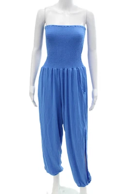 Mono Bobi Los Angeles para mujer sin tirantes tiro alto azul talla pequeña Foto 1 de 4