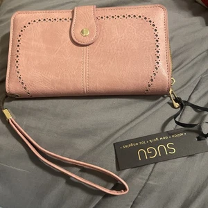 Sugu Light Pink Wristlet Wallet New With Tags. Vegan Leather - Picture 1 of 8