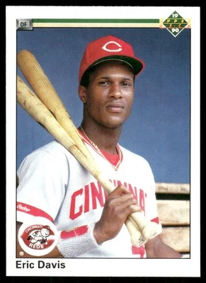 1990 Upper Deck #116a Eric Davis Cincinnati Reds Baseball Card - Image 1 of 2
