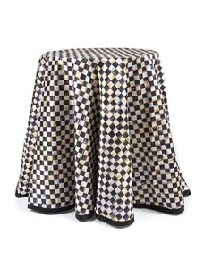 Brand New Mackenzie Childs Courtly Check 90" Round Tablecloth - Picture 1 of 3