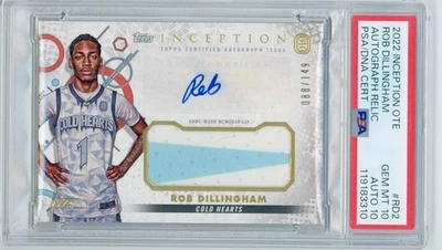 2022 TOPPS INCEPTION OVERTIME ELITE ROB DILLINGHAM RC GEM MT 10 AUTO 10 - Image 1 of 2