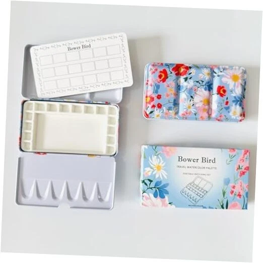 Travel Watercolor Palette Portable Ceramic Palette 16 Well Empty Paint 16Well