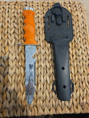 Cuchillo de buceo DACOR 12" mango naranja con funda negra. Hermoso  Foto 1 de 4