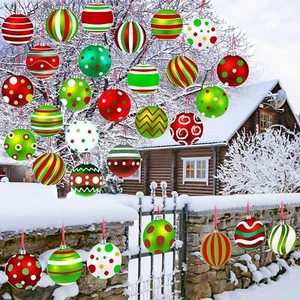 30 Pieces Outdoor Double Sided Lawn Decorations Christmas Hanging Ornaments Plas - Picture 1 of 7