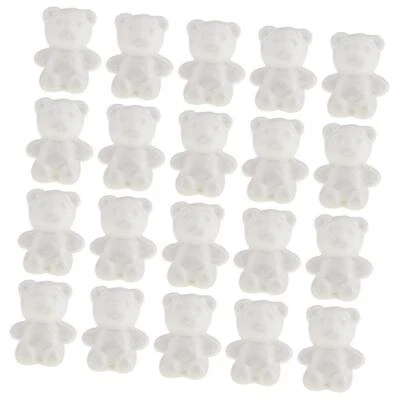 20pcs 60mm Bear Shaped Modelling Polystyrene Styrofoam Ornaments DIY Crafts - Image 1 of 4
