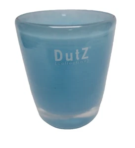 Dutz Mouth Blown Contemporary Turquoise Blue European Studio Art Glass Cup - Picture 1 of 4
