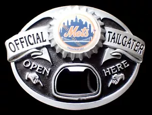 NEW YORK METS TAILGATER BELT BUCKLE W/BOTTLE OPENER SISKIYOU US MADE - Picture 1 of 2