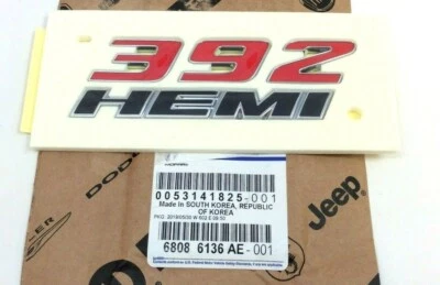 Guardabarros delantero Dodge Charger Challenger 392 HEMI rojo negro cromo placa emblema Foto 1 de 4