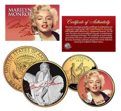 MARILYN MONROE 24K Gold U.S. Legal Tender 2-Coin Set *Officially Licensed* - Image 1 of 2