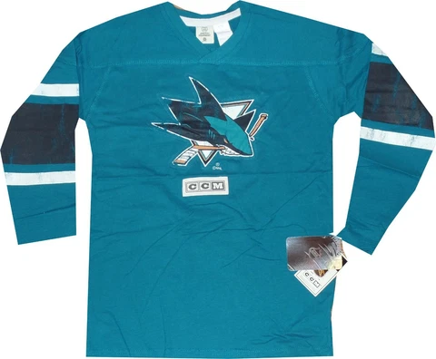 CCM San Jose Sharks Youth Boys Long Sleeve Distressed Look 8-20 $35 New tags Cover