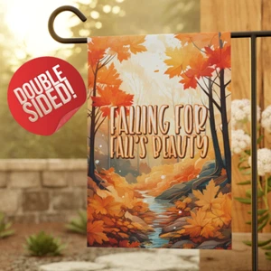 Fall Garden Flag, Falling For Fall's Beauty, Autumn Forest, Mom Gift for Her - Picture 1 of 13