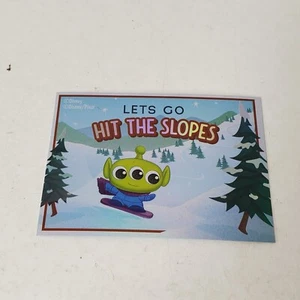 Disney Doorables Let's Go Hit the Slopes Postcard Series 1 Card Alien Toy Story - Picture 1 of 4