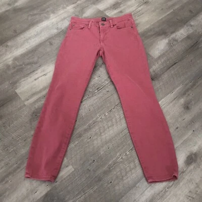 Pantalones de mezclilla Gap Legging Skimmer para mujer 26 R rosa oscuro suave 5 bolsillos tiro bajo elástico Foto 1 de 4