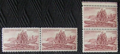 US 3¢ stamp SC #1063 Lewis & Clark Expedition MNH 1954 single pair on your choic - Image 1 of 2